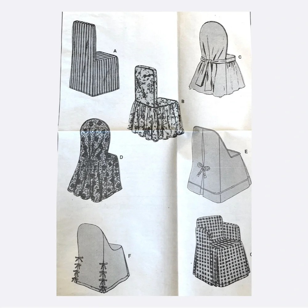 Patterns for Slipcovered Chairs by McCall’s 8036 Home Decorating 1995 6 Styles